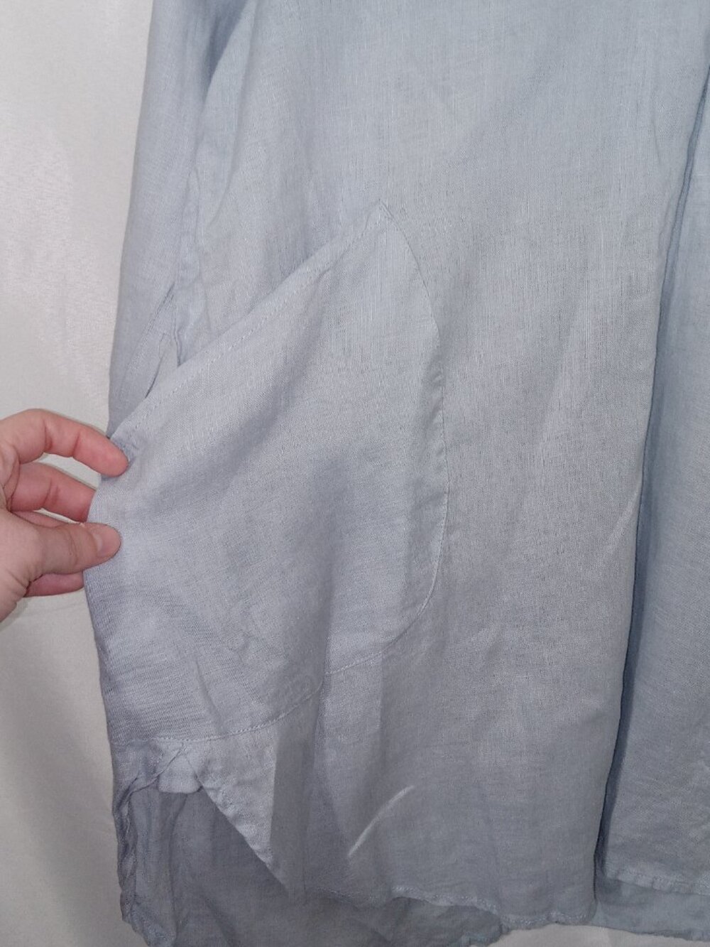 Magaschoni Linen Lagenlook Top Blue Oversized Tunic Womens L - Picture 2 of 12